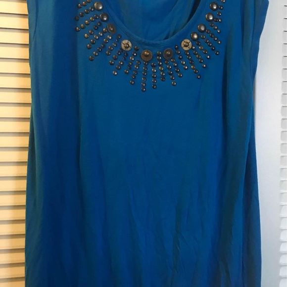 Women’s XL blue sleeveless top by A New Approach - Picture 1 of 4
